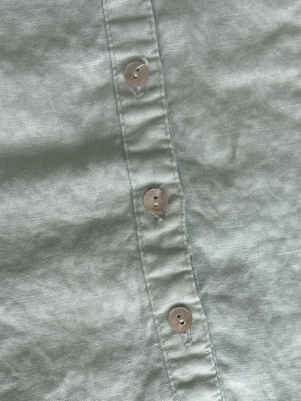 100 linen  Button-Up LShirt size M mint - Picture 5 of 5